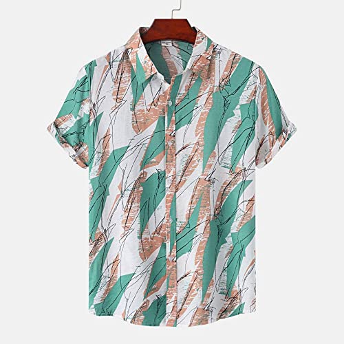 Chemise de plage pour hommes à manches courtes et imprimé tropical funky