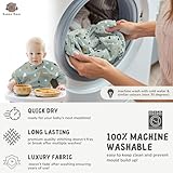 Bubba Bear ® Baby Weaning Bib with Sleeves | Long Sleeve Coverall Bibs Set | Toddler Led Feeding Sleeved Accessories for Babies from 6 Months Waterproof Apron Cape For Toddlers (Green Triangles) - Image 3