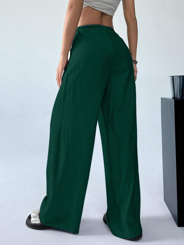 Image of GRECIILOOKS High Waist Trousers for Women - Flared Korean Style Formal Pants | Elegant Workwear for Office, College & Events (Available in Plus Size)