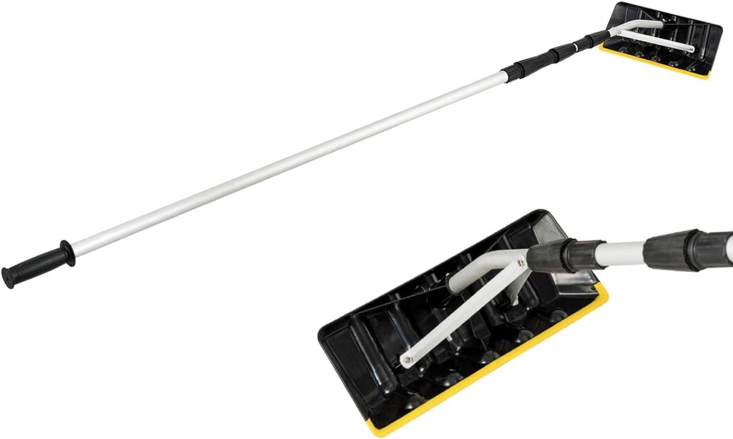 Rastrillo De Nieve Telescópico/Rastrillo De Nieve De Aluminio Ajustable De 6,2 A 21 Pies/con Cuchilla De 16 Pulgadas Y Mango Antideslizante/para Nieve Al Aire Libre, Eliminación De Hojas