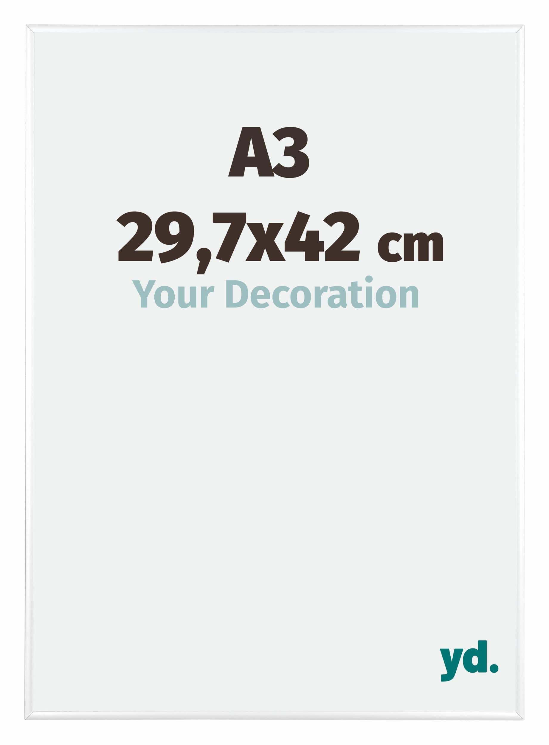 Your Decoration - Picture Frame A3 29,7x42 cm - White High Gloss - Decorative Wall Frame in Aluminium with Antireflection - Frame A3 29,7x42 - Kent — image 1