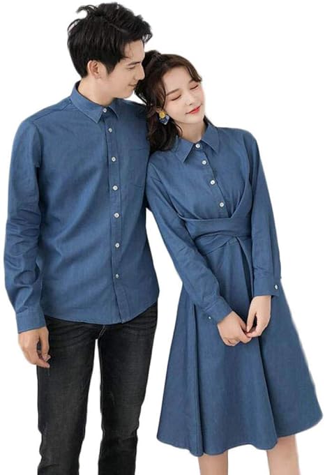 Amazon Co Jp ペアルックカップル ワンピース ペア カップル ペアtシャツ カップル お揃い 服 プレゼント 春夏 ペアルック カップル 春 服 お そろ コーデ カップル お 揃い 服 おしゃれ かわいい リボン ウェスト Mka0429 Bl G L 服 ファッション小物