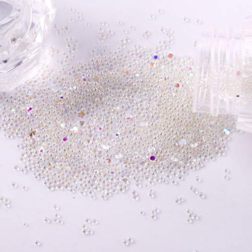 DHGCVJSDHVDHSCHADH 1 Flasche Kristall Micro Nail Pixie Beads Gravel Farbig Micro Strass Nail Art Glas Kaviar Beads für… – Bild 4