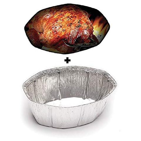 Televaso - 100 uds - Envase de aluminio oval para pollo asado Cover