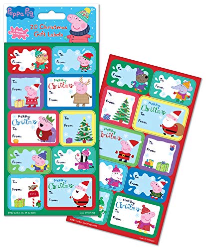 Paper Projects 01.70.39.002 Peppa Varken Kerstcadeau Stickers (20 Labels)