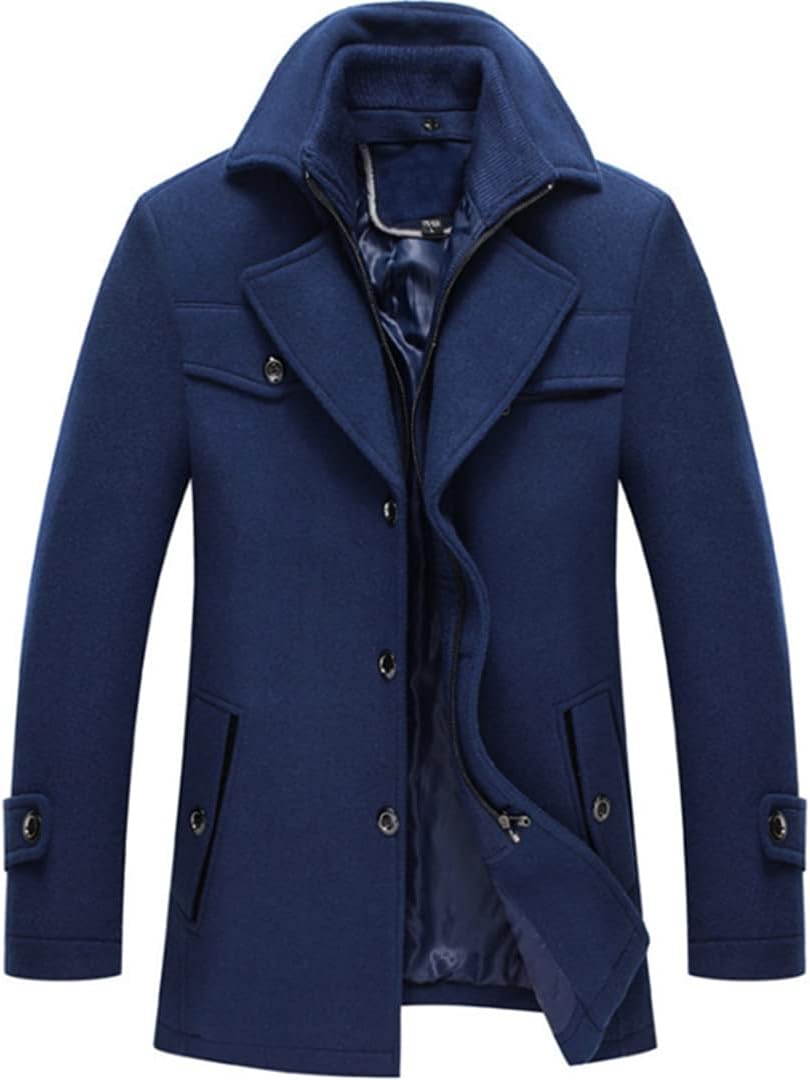 TRENCH CAPPOTTO UOMO Lana Senape Invernale Doppiopetto Slim M,L,XL,XXL EUR 39,90 - IT - Foto 3