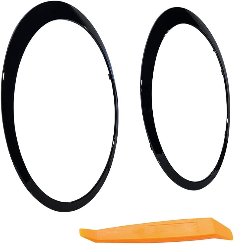 Astra Depot Glossy Black Trim Rings Compatible for 2007-2015 BMW Mini Cooper R56 R57 R58 R59 Surround Head Light + Removal Tool