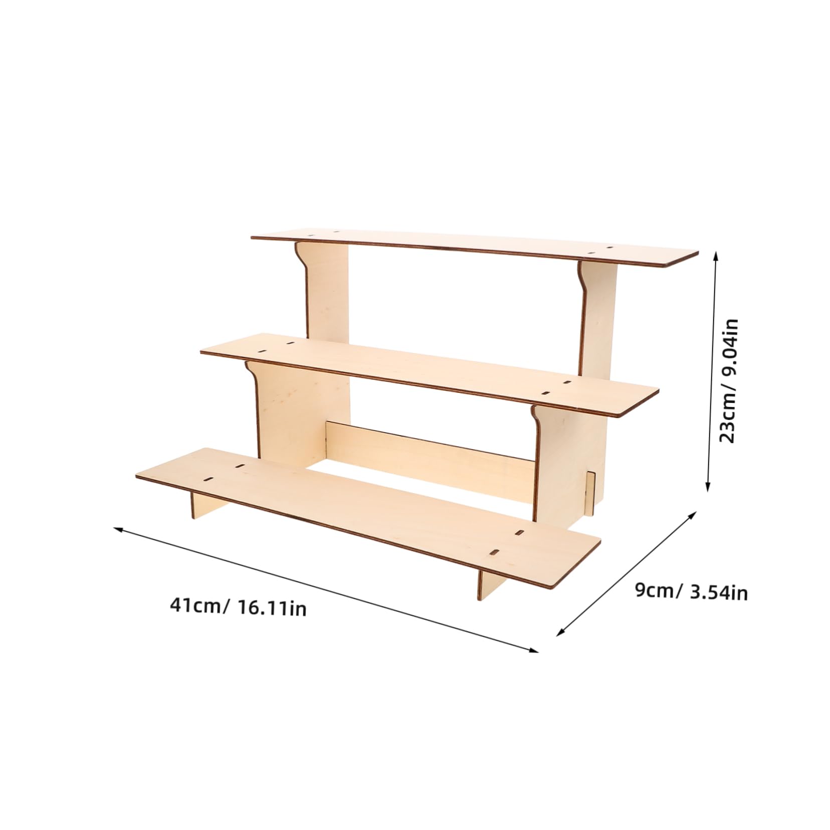 HOODANCOS Wooden Display Stand Jewelry Organizer Rack for Retail Vendors Multifunctional Tabletop Display for Earrings Cards and Items Natural Finish Space Saving