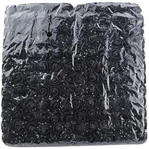 huaao 144 stücke Pe Künstlich Blume Rose Mini Schaumrosen 2 cm Künstliche Blumen Für Hochzeit Valentinstag Dekoration Handwerk Künstliche Blumen Kreative, Schwarz