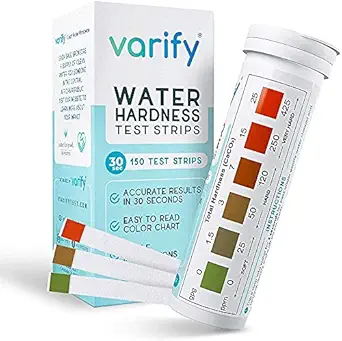 Premium Water Hardness Test Kit | Fast and Accurate Hard Water Quality Testing Strips for Water Softener Dishwasher Well Spa Pool, etc. | 150 strips at 0-425 ppm | Calcium and Magnesium Total Hardnes