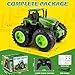 Remote Control Tractor Toys for Kids 3-5, Light Up Monster Trucks Toy for Boys 3,4,5,6,7 Year Old, Toddlers RC Farm Vehicle Toys for Ages 3-7 Years Old, Ideal Birthday Toys Gift for Boys Girls