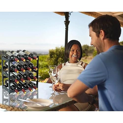Soporte para botellas de vino de bambú 16 botellas miniatura 4