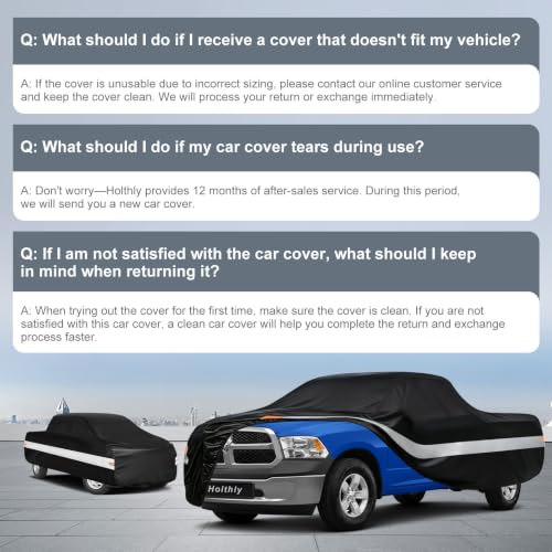 Image of 10 Layers Truck Cover Waterproof All Weather Custom Fit for Ford /Ram /Chevrolet Regular Cab Long Bed, Outdoor Full Exterior Pickup Car Cover for Automobiles Sun Rain Snow Ice Protection. Black