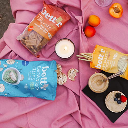 Bett’r Brown Rice Chips Chia & Quinoa. Bio, Organisch, Vegan, Gluten free Vegan Snacks-24 x 60 g