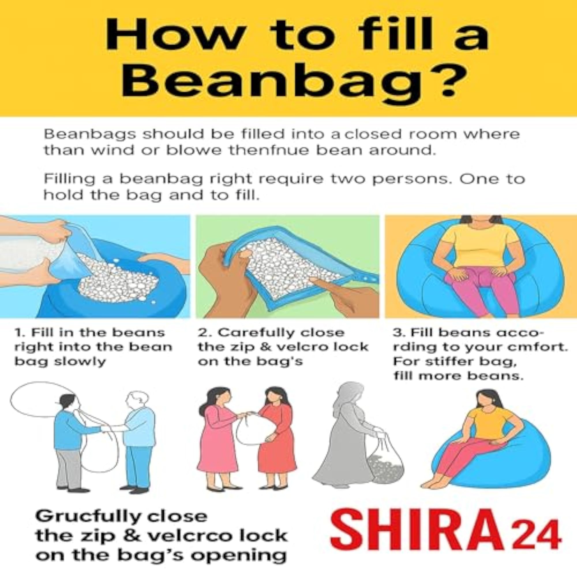 Kids Teardrop Bean Bag Cover with Side Pocket