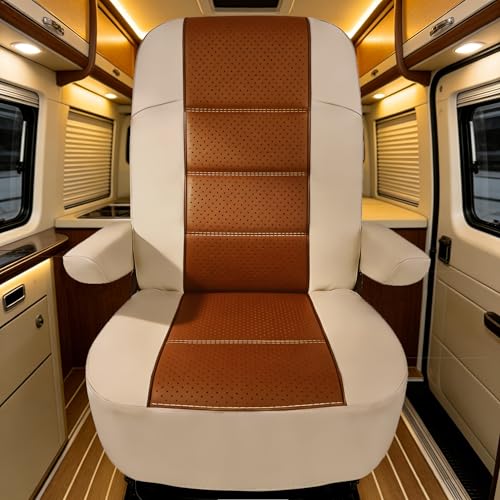 Dulepax RV Seat Covers for Captains Chairs 2 Pack Motorhome Seat Protectors with Armrest Covers Breathable PU Leather Seat Chair Cover for Class A Camper Van Trailer