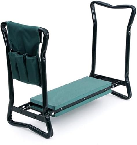 Miniatura 6 de LiteXim - Taburete portátil plegable para jardín, con almohadilla de EVA y bolsa de herramientas