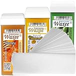 3 x 100ml roll on roller wax cartridge + 50 waxing strips Waxee