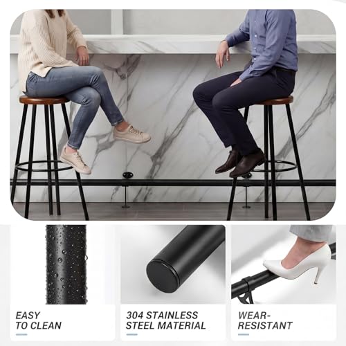 Image of Zonon 8 ft Bar Foot Rail Kit Black Undercounter Mount Hardware and Tubing Complete Kit Foot Railing for Bar Dome End Cap Stainless Steel Brass Finish for Kitchen Island Indoor Outdoor