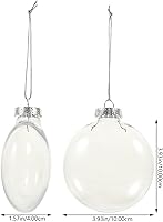 Vista 4 de HOMSFOU Bolas de adorno de plástico, bola plana transparente, adornos de Navidad, adornos colgantes rellenables de plástico, bola de globos de disco