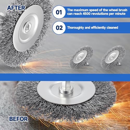 Image of Moxweyeni 20 Pcs 3 Inch Stainless Steel Wire Wheel Brushes for Drill Bits