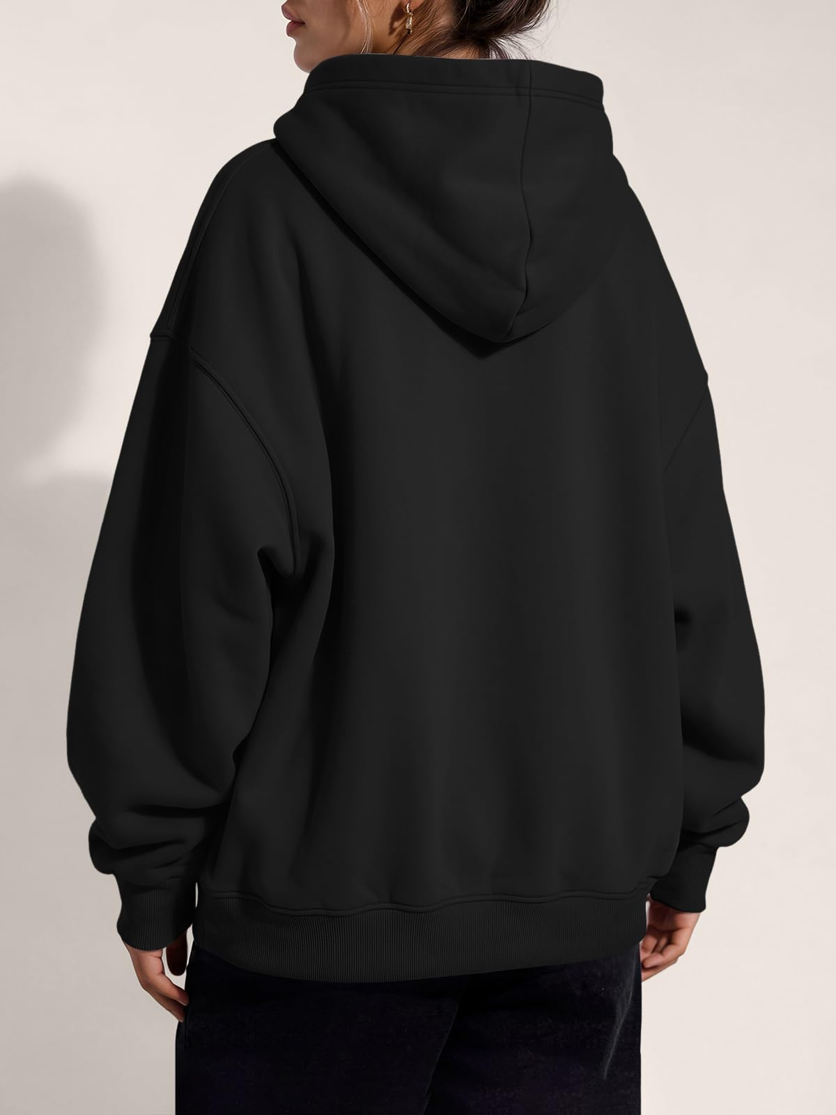 Trendy Queen - Felpe con cappuccio oversize da donna in pile, a maniche lunghe, pullover autunnali e invernali