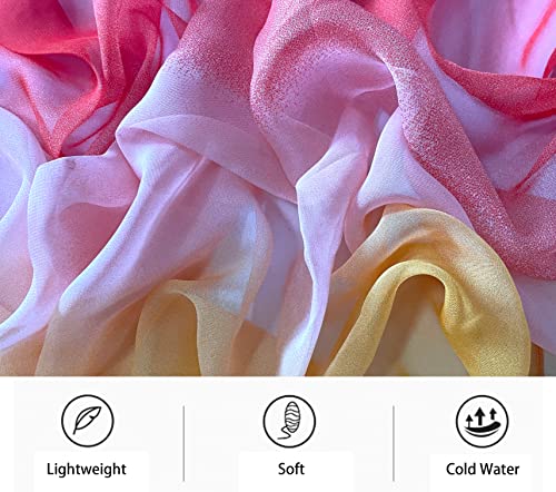 COTIM COYIN Women Lightweight Fashion Scarf, Silky Gradient Solid Color Wrap Long Shawls for Party Wedding Sring Summer Beach2