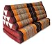 Wifash - Cojín tailandio, triángulo XXL con asiento de 2 capas, relax, colchón, kapok, sillón, sofá, jardín, playa, marrón y naranja (81117)