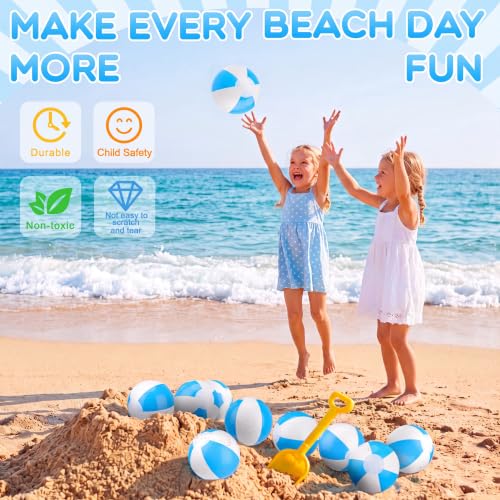 Honoson 100 Pack Inflatable Beach Ball Bulk, Blue,White, 5 Inch by Honoson - Used condition - Image 4