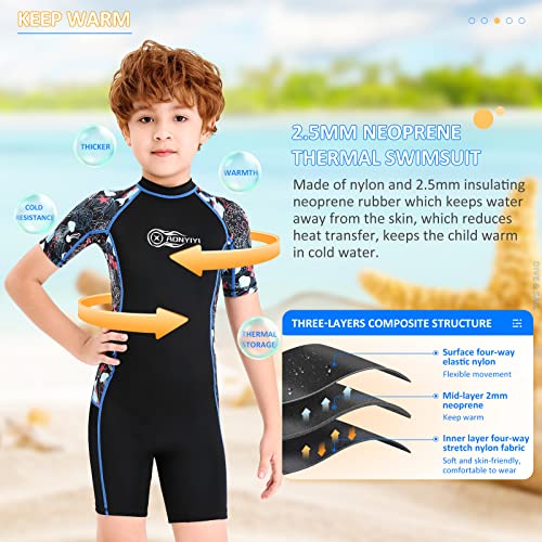 Enjoy Swimming With Aonyiyi Kids Wetsuit For Boys And Girls - 2.5Mm Neoprene Thermal Shorty And Full Wetsuit For Diving Surfing Swim Lessons #TOP4