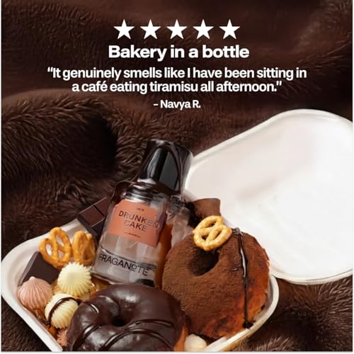 Image of Drunken Cake Unisex Perfume For Man & Women | Premium Eau De Parfum 50ML | Long-Lasting Sweet Gourmand Fragrance with Tiramisu, Vanilla & Musk | Warm & Cozy Scent for Work, Brunch, Coffee Date, Dinner Date