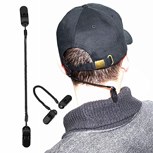 Vbestlife Cap Retainer Hat Clip 3Pcs Hat Retainer Clip Keeper Holder Windproof Retainer Strap Coiled Cord For Boating Fishing, Sailing, Golf, Black, Small #TOP25
