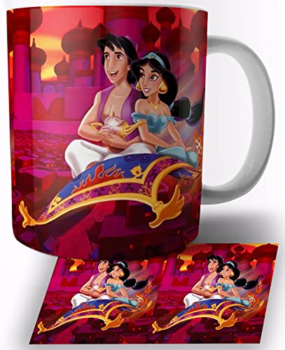 Aladdin Walt Disney Taza de Ceramica Blanca 325ml Mug