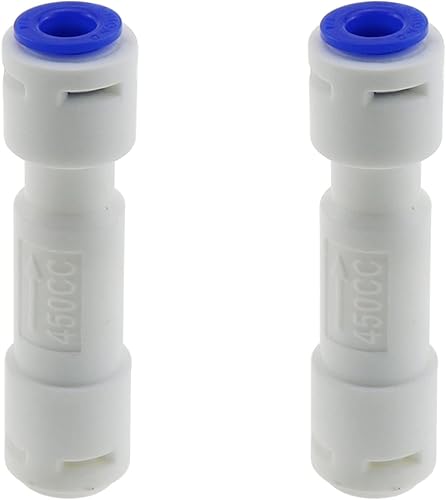 Miniatura 3 de Restrictor de flujo 450 2PCS 1/4Inch 450CC Restrictores de flujo con conexión rápida para ósmosis inversa RO