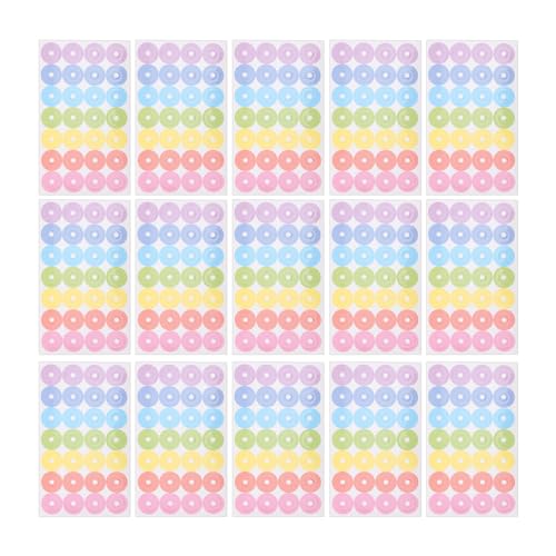 Tofficu 20hojas Etiquetas Adhesivas Reforzadoras Para Papel Pegatinas Protectores Autoadhesivas Reforzadores Para Folios Sueltos Colores Surtidos Oficina y Uso Escolar