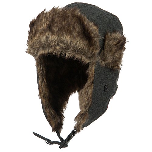 Winter Fur Trooper Hat - Grey Osfm #TOP11