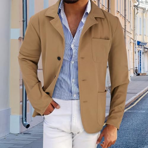 Mens Vintage Corduroy Sweatshirts Notched Lapel Button Down Business Blazer Jacket Work Casual Suit Jackets Sport Coat2