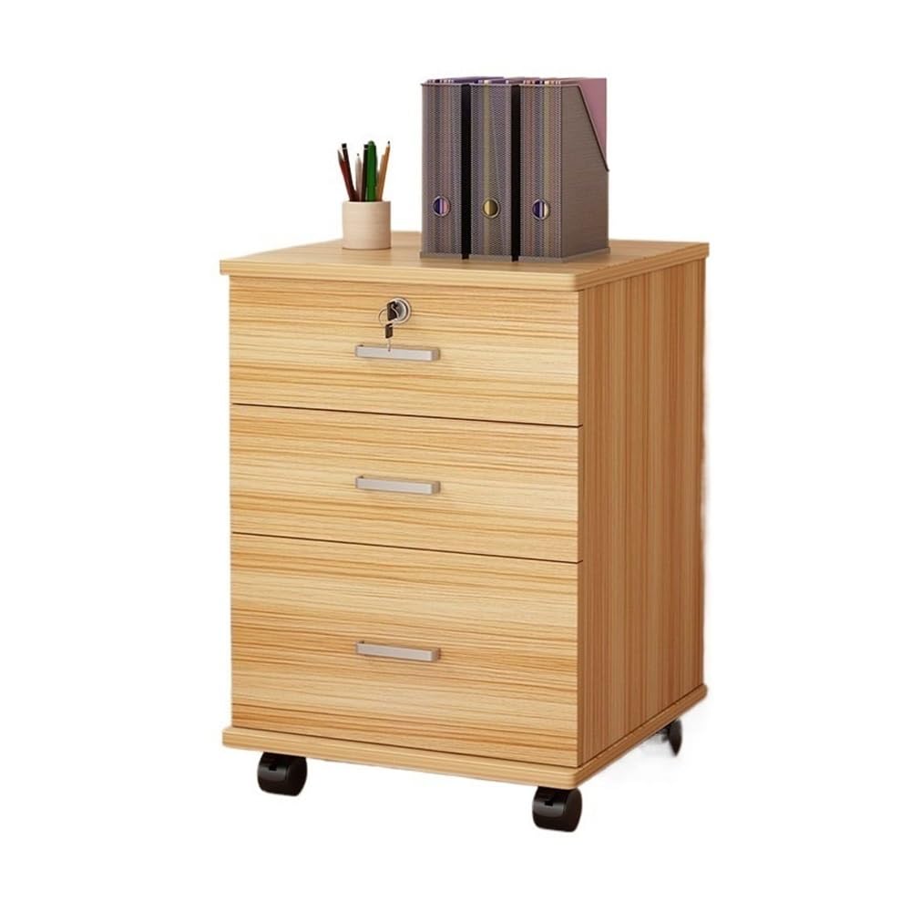 Aioneer Low Filing Cabinet With Drawer Lockable Mobile Office Storage Beige Office File Cabinet Compact Organizer For Documents Design Space-Saving Solution-Yellow-Einheitsgr??e