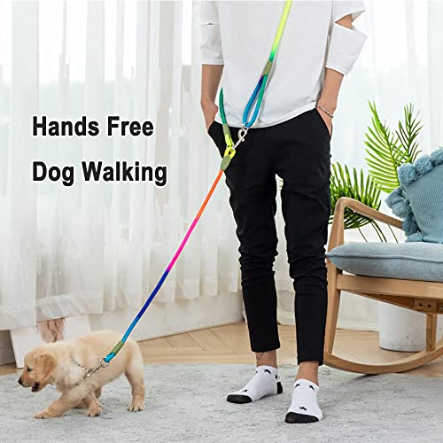 Hundeleine zum Laufen, Spazierengehen, Training, Crossbody-Doppelleine für Hunde, 1,2 cm dick, Nylon, reflektierend, strapazierfähig, für kleine, mittelgroße und große Hunde, bunt