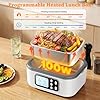 SOUOA Cordless Heated Electric Lunch Box for Adults with Automatic Heating,100W Portable Food Warmer Battery Powered for Men/Work/Car/Truck with 1.5L 304SS Container lonchera eléctrica portátil(White)