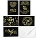 50 Thank You Cards - Black and Gold Note Cards with Embossed Foil - Perfect for Your Wedding, Baby Shower, Business, Graduation, Bridal Shower, Birthday, Engagement