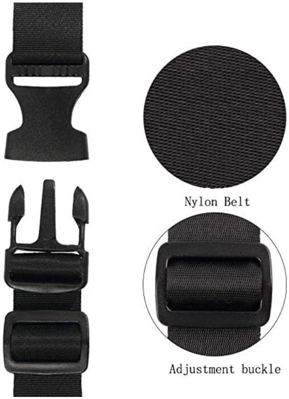Utility Straps with Buckle 72" Lx1.25 W Quick-Release Adjustable Nylon Straps Black, 4 Pack
