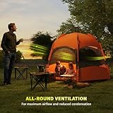 Outsunny Double Layer Instant Pop Up Tent with Rainfly, Hexagon 4 Man Dome Tent, Portable Camping Shelter with Sewn-in Groundsheet and Carry Bag, for Festival Backpacking Road Trips, Orange - Image 5