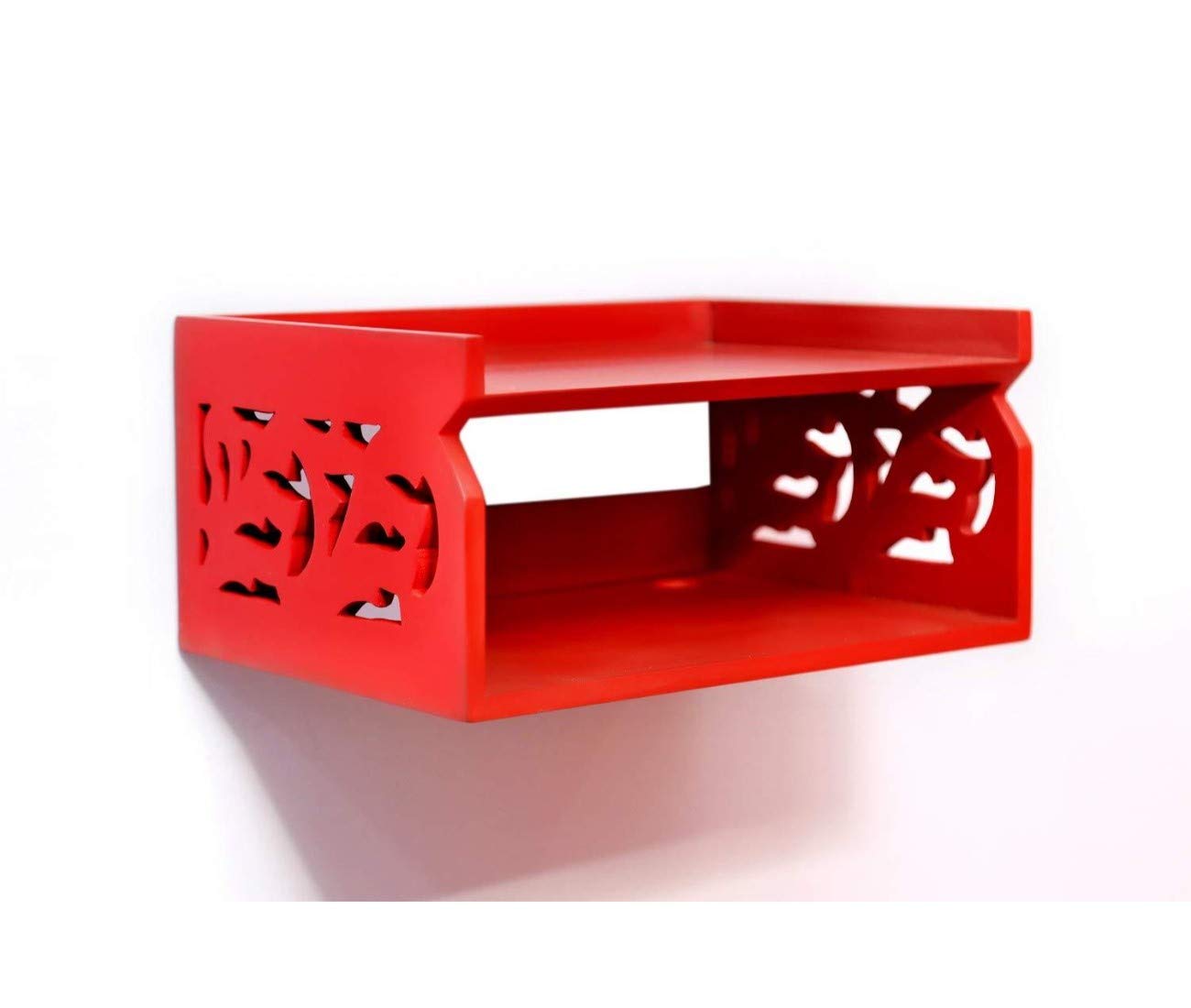 Beautiful Wooden Set Top Box Wall Shelf (RED) Amazon.in Home & Kitchen