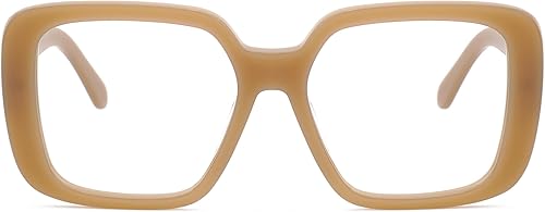 Zeelool Marco de gafas cuadradas de gran tamaño para mujeres y hombres con lente transparente sin receta JGA962156