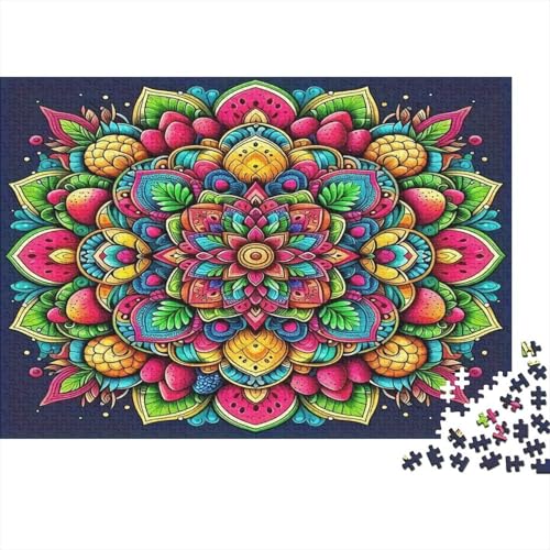 Puzzle de 1000 piezas para adultos motivo mandala multicolor de 38x26cm de papel