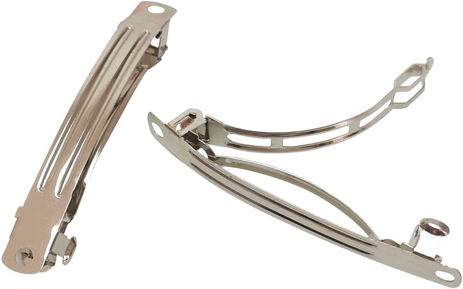 Chenkou Craft 40pcs Silver Metal French Barrette Hair Clips DIY Craft (2 3/8") : Beauty & Personal Care