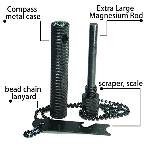 Survival Fire Starter Magnesium Rod,Outdoor Lighter Fire Steel For Multifunctional Wilderness Survival,Waterproof Lighter Thick Ferro Rod Magnesium Ferro Rod For Camping,Hiking And Backpacking Gear… #TOP4