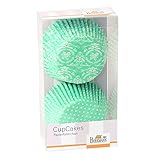 Cupcake-Papierförmchen Flower-Ornament: türkis und weiss, 48 Stück