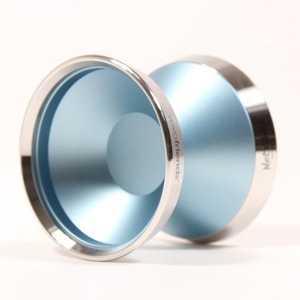 yoyofriends Netrunner Yo-Yo - Bi-Metal - 7075 Aluminum with Hollow Stainless Steel Rims (Ice Blue w/Raw Rims)